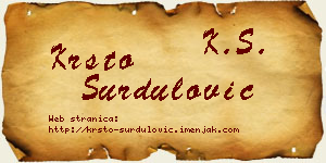 Krsto Surdulović vizit kartica